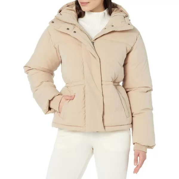 Amazon Essentials Womens Short Waisted Puffer Jacket Available in Plus SizeTan