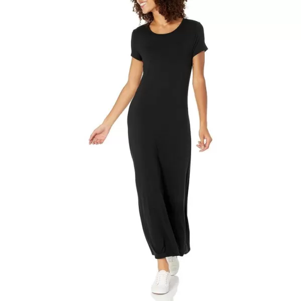 Amazon Essentials Womens ShortSleeve Maxi DressRayon Blend Black