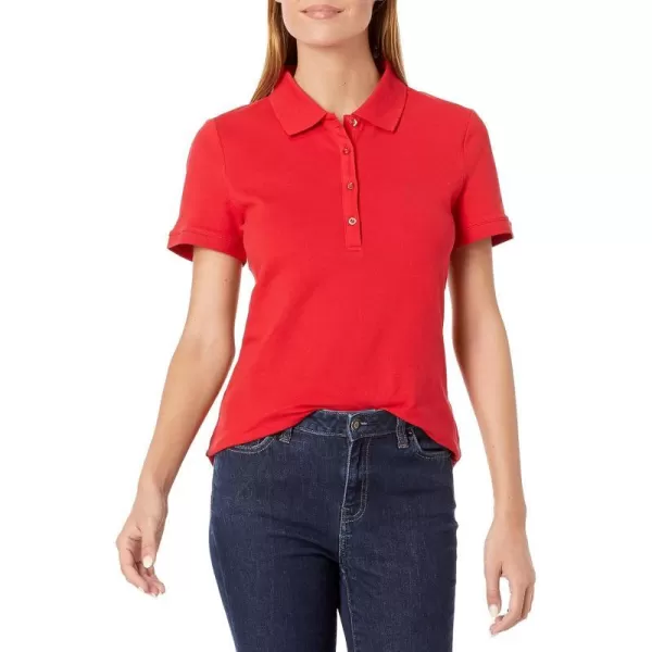 Amazon Essentials Womens ShortSleeve Polo Shirt Available in Plus SizeRed