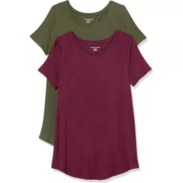 Sustainably Sourced Rayon Blend Burgundy/Dark Olive