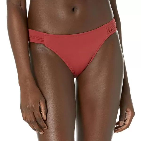 Amazon Essentials Womens Side Tab Bikini Swimsuit BottomBrick Red