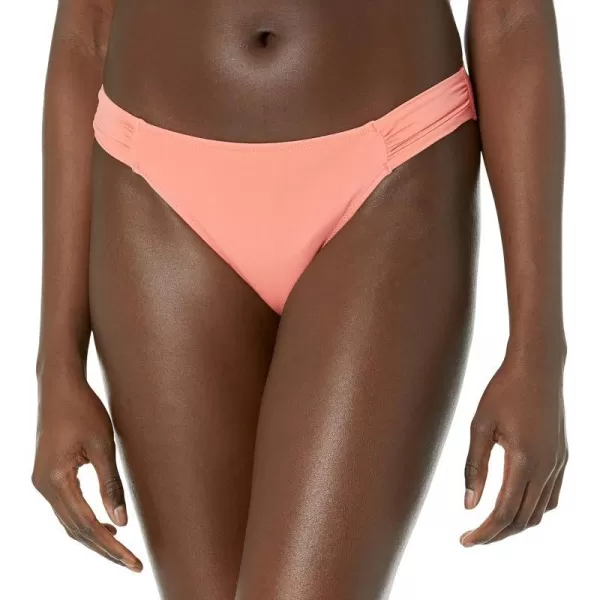 Amazon Essentials Womens Side Tab Bikini Swimsuit BottomCoral Pink