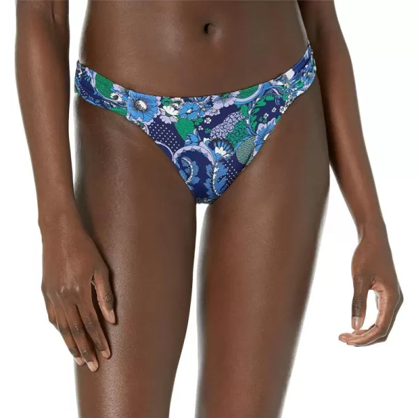 Amazon Essentials Womens Side Tab Bikini Swimsuit BottomDeep Blue Paisley