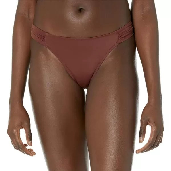 Amazon Essentials Womens Side Tab Bikini Swimsuit BottomDeep Brown