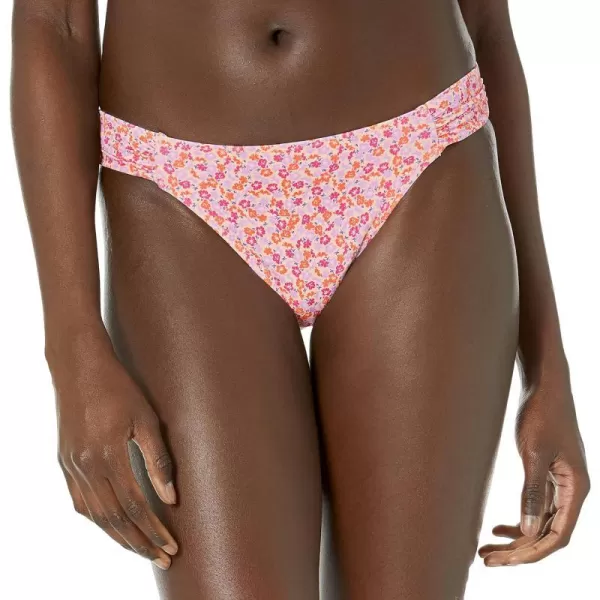 Amazon Essentials Womens Side Tab Bikini Swimsuit BottomPale Peach Micro Floral