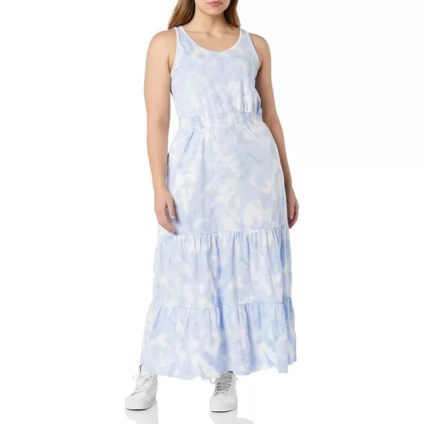 Amazon Essentials Womens Sleeveless Elastic Waist Summer Maxi Dress Available in Plus SizeBlue Tie Dye