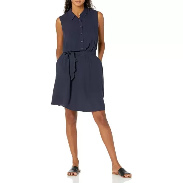 Amazon Essentials Womens Sleeveless Woven Shirt DressNavy