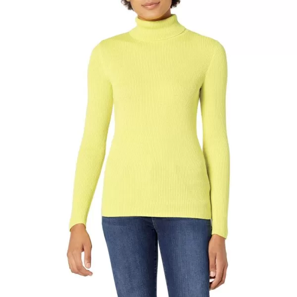 Amazon Essentials Womens SlimFit Lightweight LongSleeve Turtleneck SweaterBright Yellow