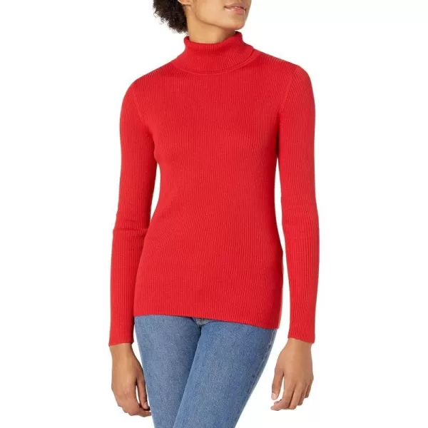 Amazon Essentials Womens SlimFit Lightweight LongSleeve Turtleneck SweaterCherry Red