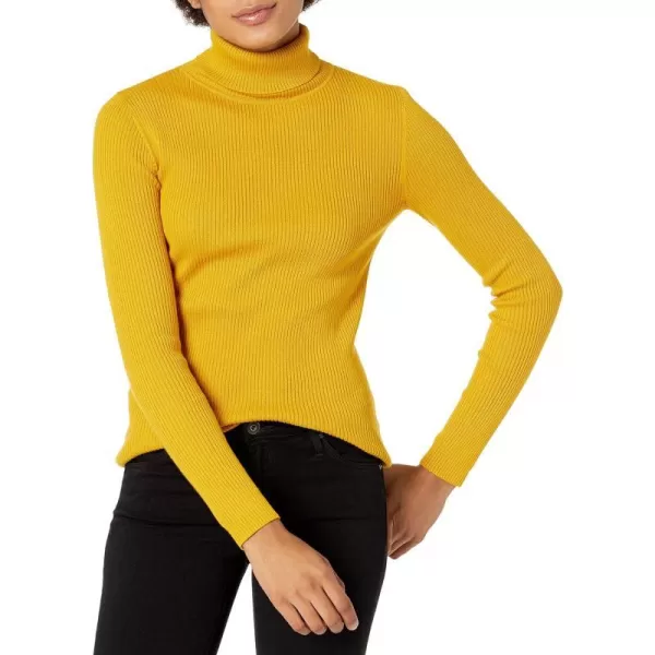 Amazon Essentials Womens SlimFit Lightweight LongSleeve Turtleneck SweaterGold