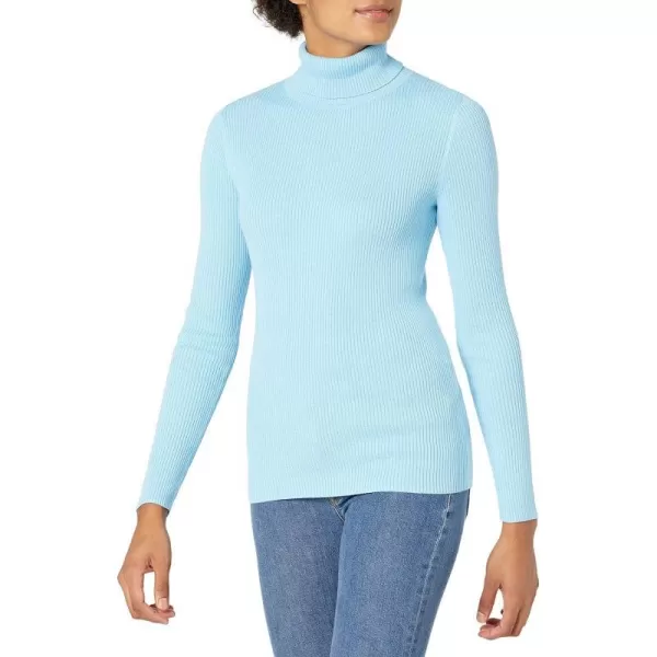 Amazon Essentials Womens SlimFit Lightweight LongSleeve Turtleneck SweaterSky Blue