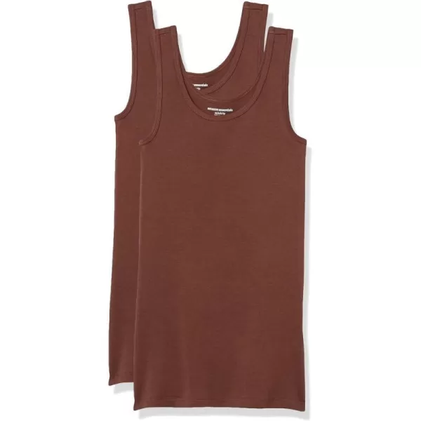 Amazon Essentials Womens SlimFit Tank Pack of 2Brown