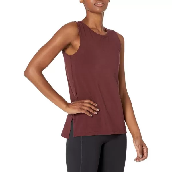 Amazon Essentials Womens Soft Cotton StandardFit Yoga Tank Available in Plus Size Previously Core 10Burgundy