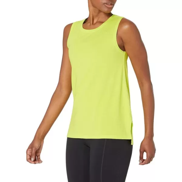 Amazon Essentials Womens Soft Cotton StandardFit Yoga Tank Available in Plus Size Previously Core 10Neon Yellow