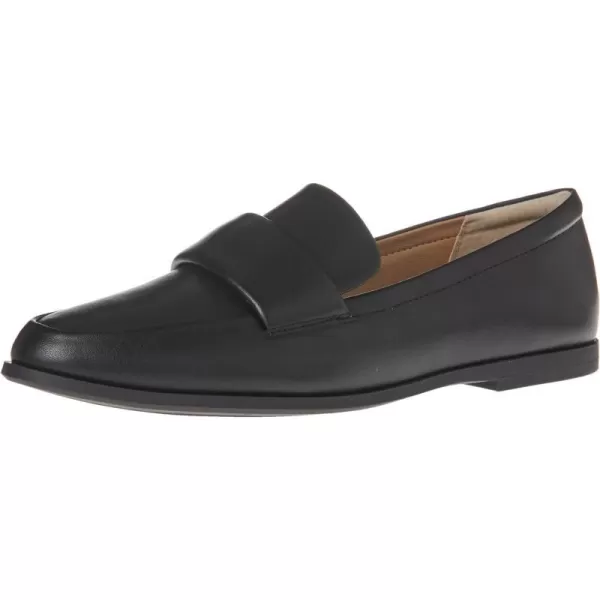 Amazon Essentials Womens Soft Moc Toe LoaferBlack Faux Leather