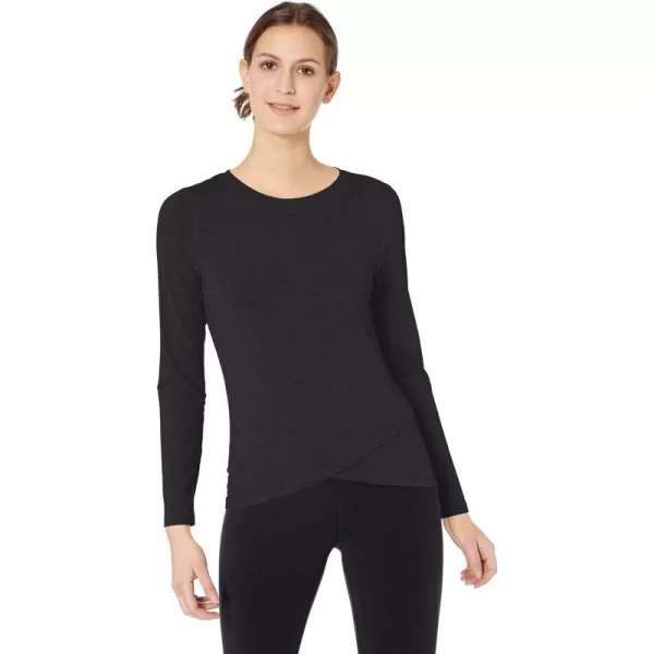 Amazon Essentials Womens Studio RelaxedFit LongSleeve CrossFront TShirtBlack