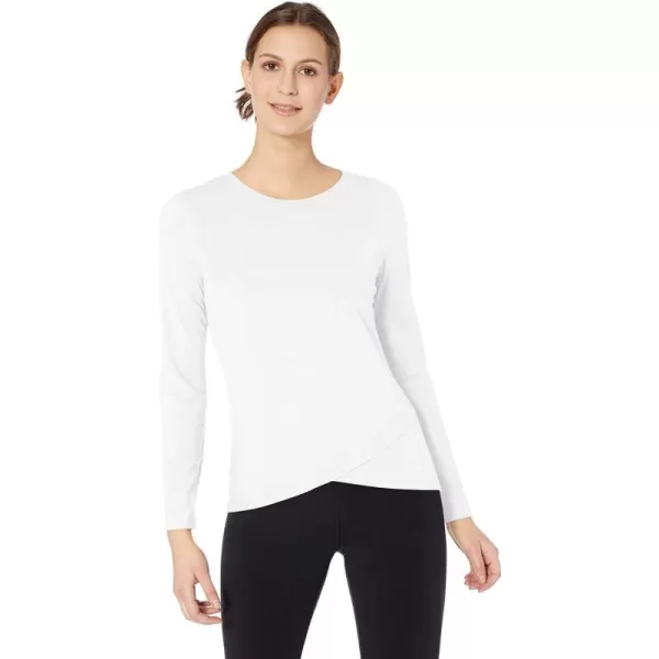 Amazon Essentials Womens Studio RelaxedFit LongSleeve CrossFront TShirtWhite