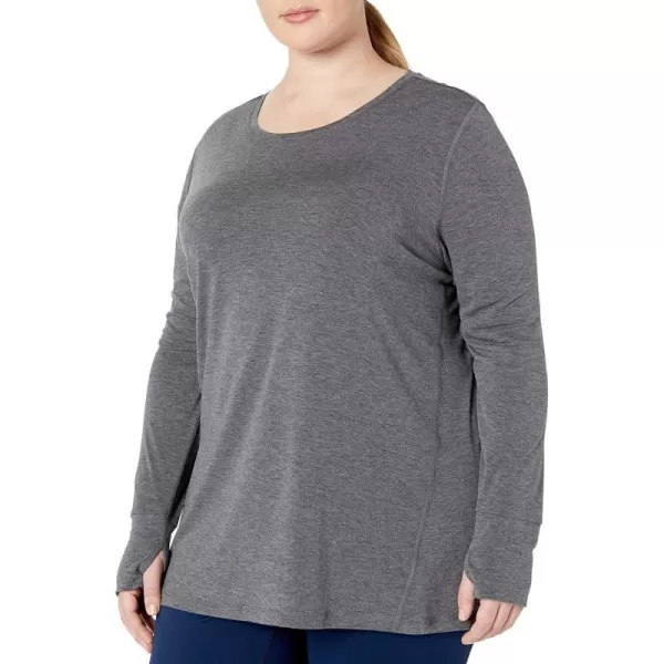 Amazon Essentials Womens Studio RelaxedFit LongSleeve TShirt Available in Plus SizeCharcoal Heather