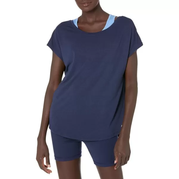 Amazon Essentials Womens Studio RelaxedFit OpenBack ShortSleeve TShirtNavy