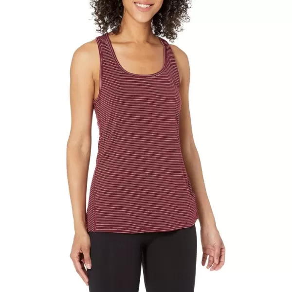 Amazon Essentials Womens Studio RelaxedFit Racerback Tank Multipacks1 Burgundy Stripe