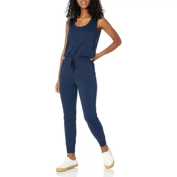 Amazon Essentials Womens Studio Terry Fleece Jumpsuit Available in Plus SizeNavy