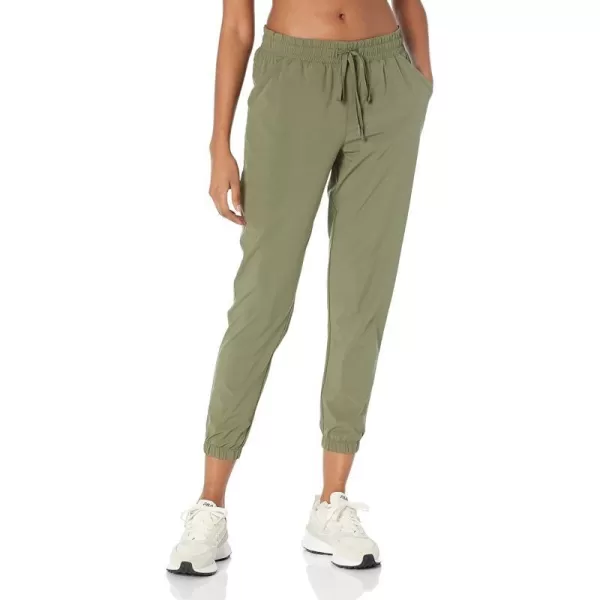 Amazon Essentials Womens Studio Woven Stretch Jogger PantLight Olive