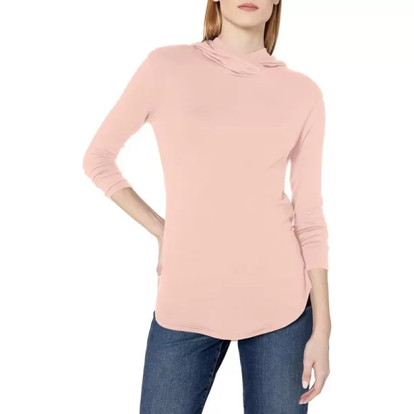 Amazon Essentials Womens Supersoft Terry StandardFit LongSleeve Hooded Pullover Previously Daily RitualRayon Blend Rose