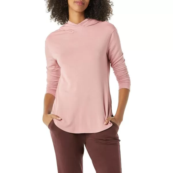 Amazon Essentials Womens Supersoft Terry StandardFit LongSleeve Hooded Pullover Previously Daily RitualRayon Blend Washed Pink