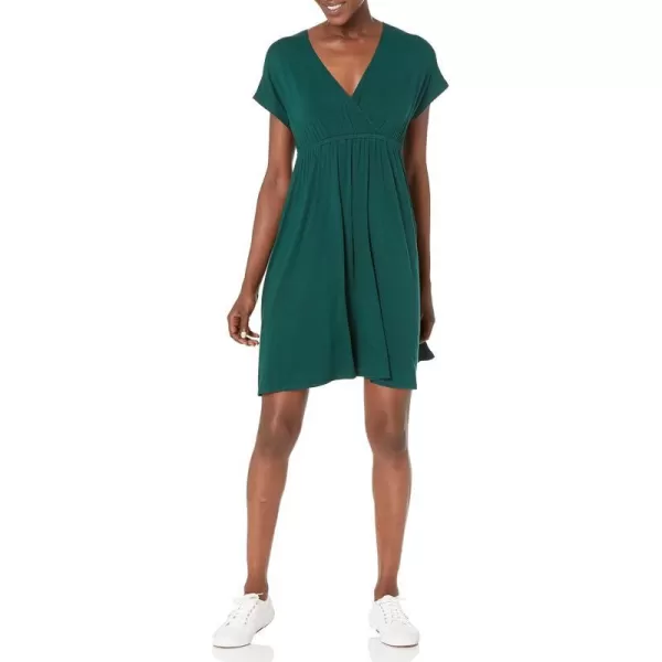 Amazon Essentials Womens Surplice Dress Available in Plus SizeSustainably Sourced Rayon Blend Jade Green