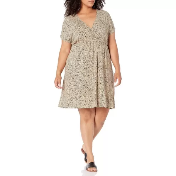 Amazon Essentials Womens Surplice Dress Available in Plus SizeSustainably Sourced Rayon Blend Leopard