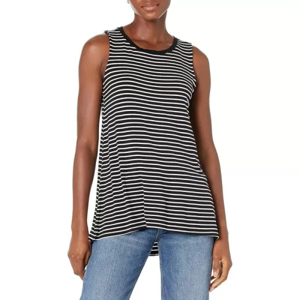 Amazon Essentials Womens Swing Tank Available in Plus SizeRayon Blend Black Narrow Stripe