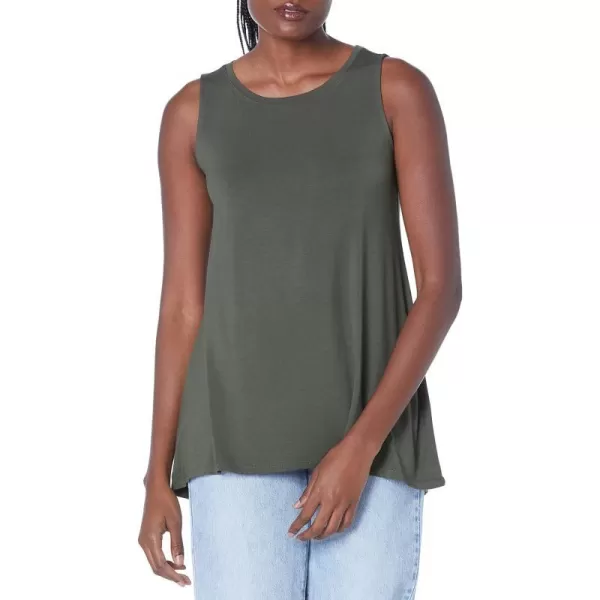 Amazon Essentials Womens Swing Tank Available in Plus SizeRayon Blend Dark Olive