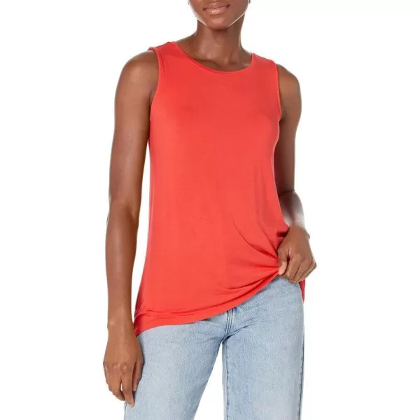 Amazon Essentials Womens Swing Tank Available in Plus SizeSustainably Sourced Rayon Blend Coral Orange