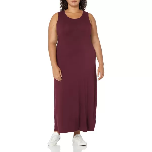 Amazon Essentials Womens Tank Maxi DressRayon Blend Burgundy