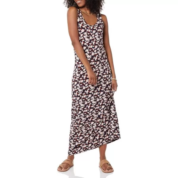 Amazon Essentials Womens Tank Maxi DressRayon Blend Navy Pink Floral Print