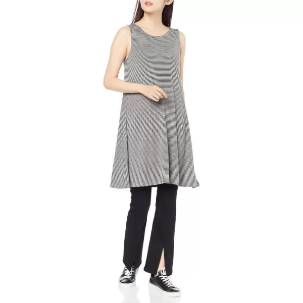 Amazon Essentials Womens Tank Swing Dress Available in Plus SizeRayon Blend Grey Heather Stripe