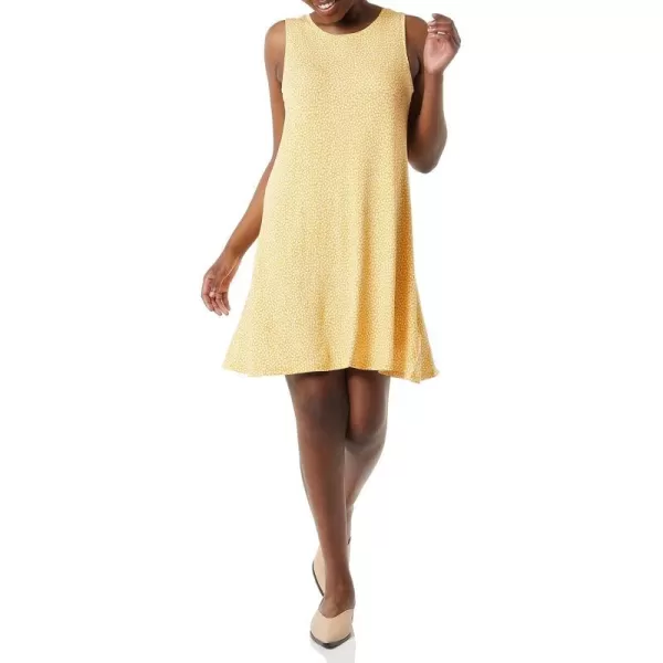 Amazon Essentials Womens Tank Swing Dress Available in Plus SizeRayon Blend Yellow Tulips