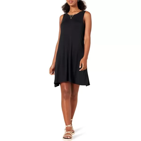 Amazon Essentials Womens Tank Swing Dress Available in Plus SizeSustainably Sourced Rayon Blend Black