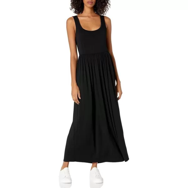 Amazon Essentials Womens Tank Waisted Maxi Dress Available in Plus SizeSustainably Sourced Rayon Blend Black