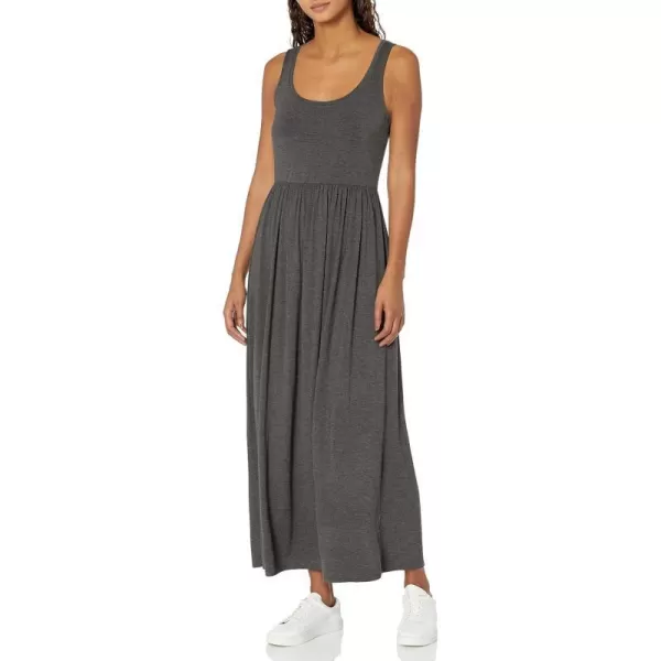 Amazon Essentials Womens Tank Waisted Maxi Dress Available in Plus SizeSustainably Sourced Rayon Blend Charcoal Heather