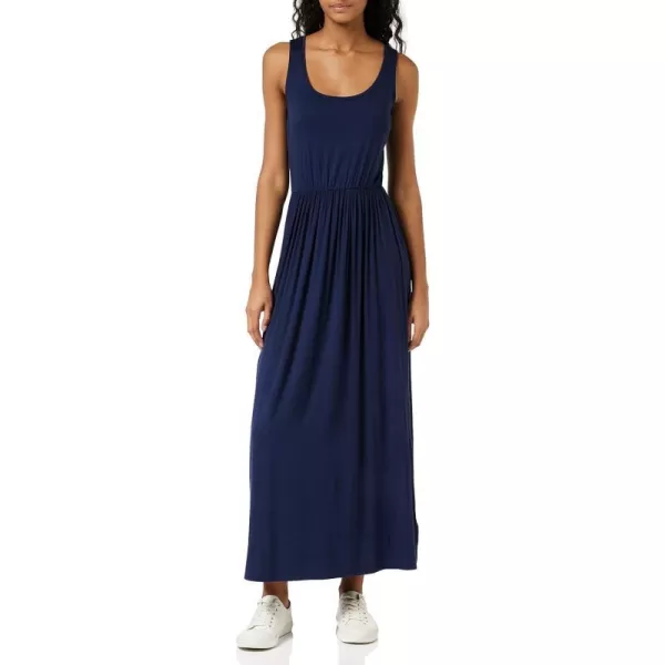 Amazon Essentials Womens Tank Waisted Maxi Dress Available in Plus SizeSustainably Sourced Rayon Blend Navy