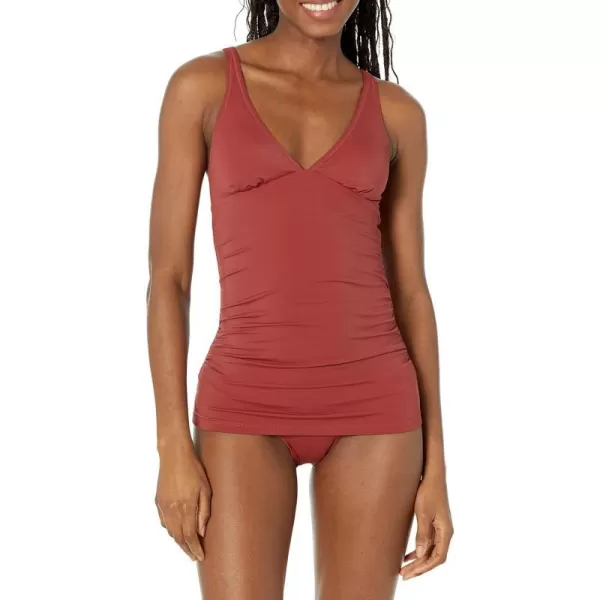 Amazon Essentials Womens Tankini Swim Top Available in Plus SizeBrick Red