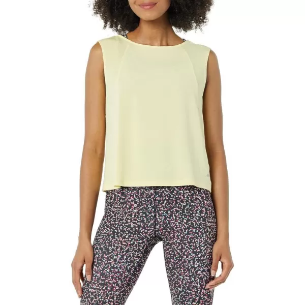 Amazon Essentials Womens Tech Stretch Cropped LooseFit TankLight Yellow