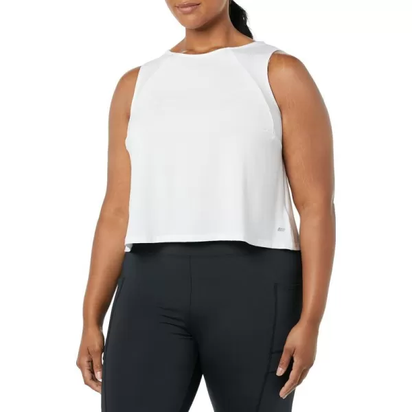 Amazon Essentials Womens Tech Stretch Cropped LooseFit TankWhite