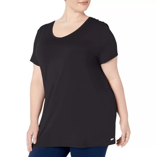 Amazon Essentials Womens Tech Stretch ShortSleeve VNeck TShirt Available in Plus Size Multipacks1 Black