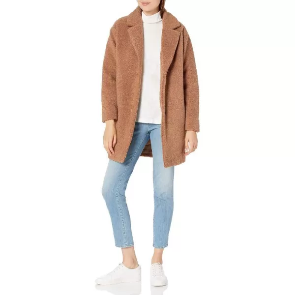 Amazon Essentials Womens Teddy Bear Fleece OversizedFit Lapel Jacket Previously Daily RitualCamel