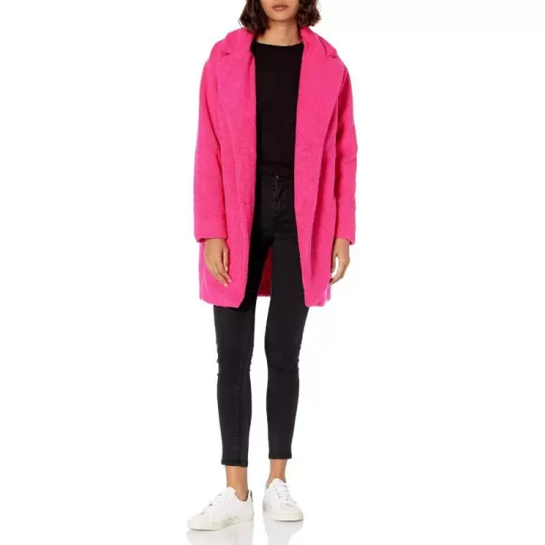 Amazon Essentials Womens Teddy Bear Fleece OversizedFit Lapel Jacket Previously Daily RitualFuchsia