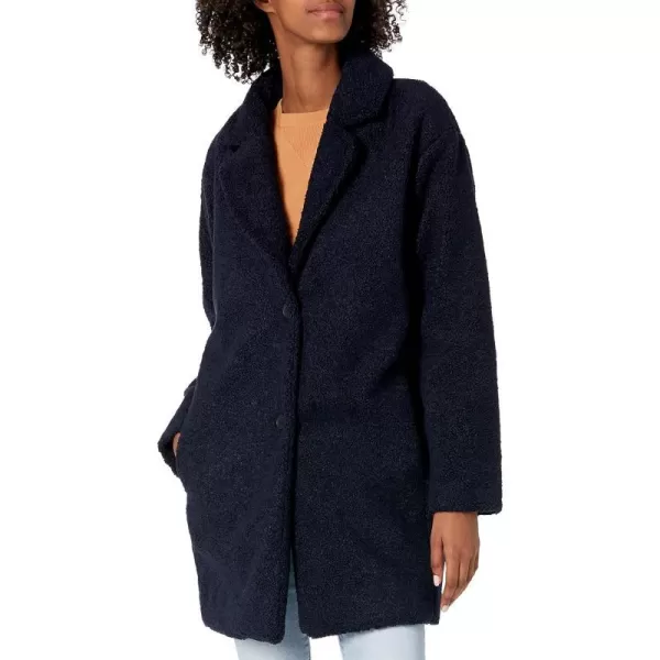 Amazon Essentials Womens Teddy Bear Fleece OversizedFit Lapel Jacket Previously Daily RitualNavy