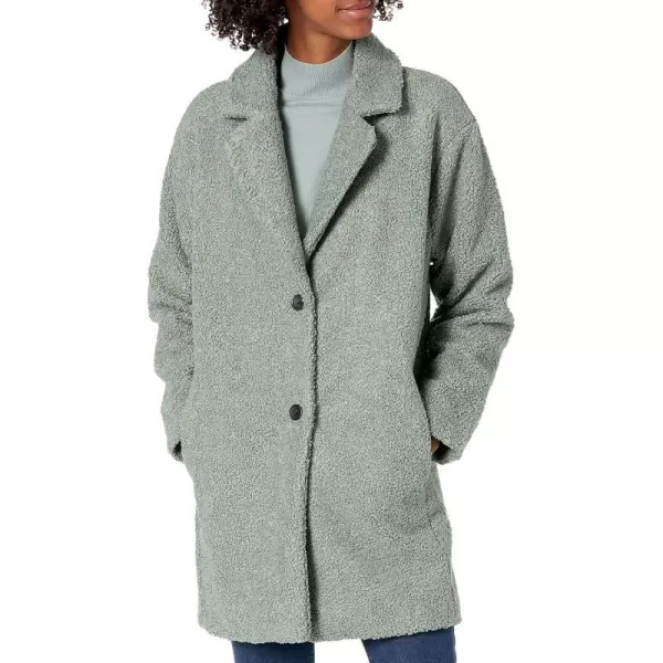 Amazon Essentials Womens Teddy Bear Fleece OversizedFit Lapel Jacket Previously Daily RitualSage Green