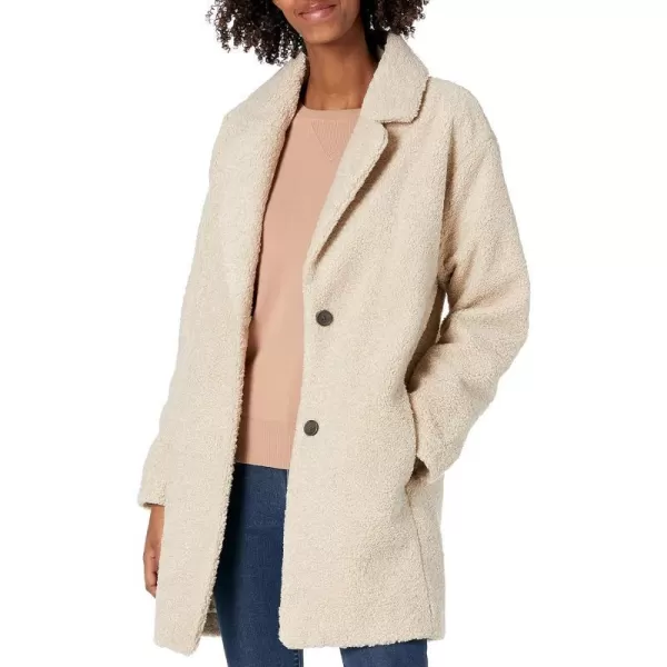 Amazon Essentials Womens Teddy Bear Fleece OversizedFit Lapel Jacket Previously Daily RitualSand